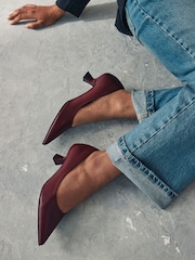 Burgundy Standard/Wide Fit Forever Comfort® Kitten Heel Court Shoes - Image 2 of 7
