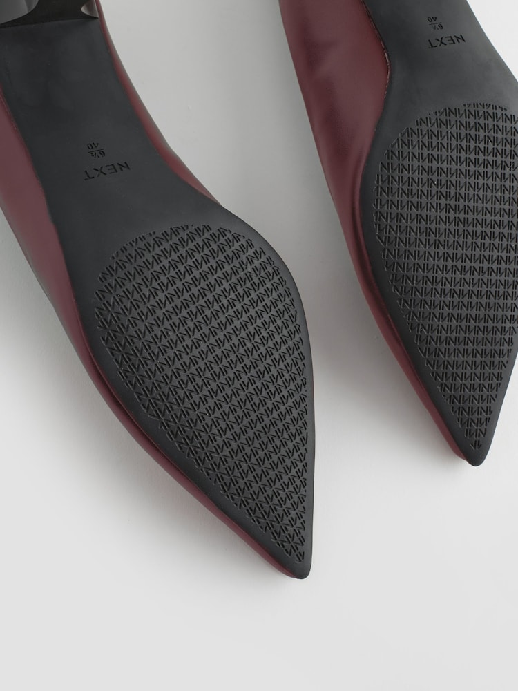 Burgundy Standard/Wide Fit Forever Comfort® Kitten Heel Court Shoes - Image 7 of 7