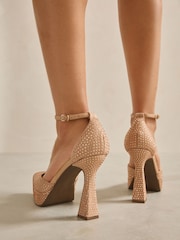 Nude Forever Comfort® Platform Pointed Sandals - Image 3 of 9