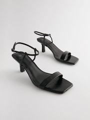 Black Forever Comfort® Square Toe Simple Sandals - Image 1 of 4