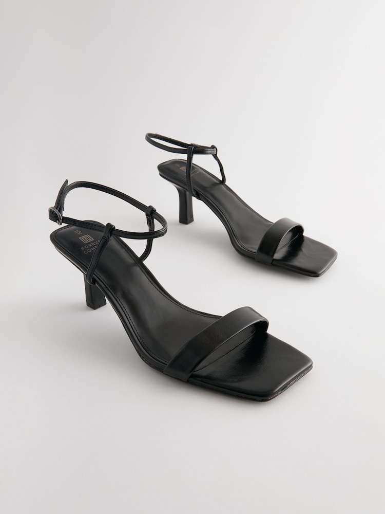 Black Forever Comfort® Square Toe Simple Sandals - Image 1 of 4