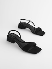 Black Forever Comfort® Flare Block Sandals - Image 1 of 8