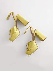 Lime Green Forever Comfort® Jewel Platform Sandals - Image 7 of 10