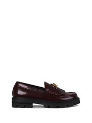 Linzi Red Remy Loafers with Fringe Detail And Gold Chain - Image 3 of 5
