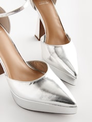 Silver Forever Comfort® Platform Pointed Sandals - Image 10 of 11