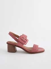 Pink Forever Comfort® Weave Square Toe Block Sandals - Image 2 of 5