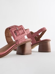 Pink Forever Comfort® Weave Square Toe Block Sandals - Image 4 of 5