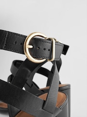 Black Forever Comfort® Patent Strappy Block Sandals - Image 4 of 5