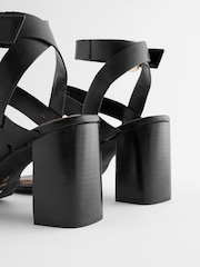 Black Forever Comfort® Patent Strappy Block Sandals - Image 5 of 5