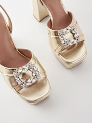 Gold Forever Comfort® Jewel Platform Sandals - Image 9 of 10