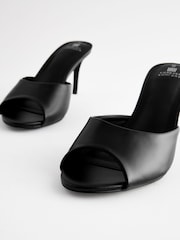 Black Forever Comfort® Peep Toe Heeled Mules - Image 3 of 5