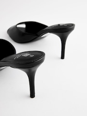 Black Forever Comfort® Peep Toe Heeled Mules - Image 4 of 5