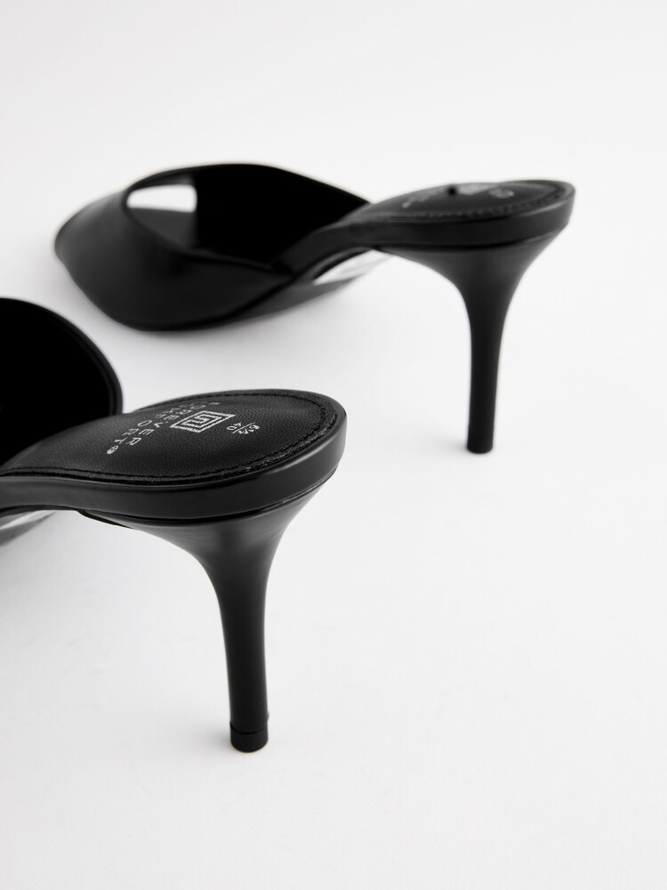 Czarny - Mule na obcasie Forever Comfort® z odkrytymi palcami - Image 4 of 5