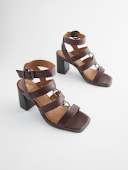 Burgundy Forever Comfort® Patent Strappy Block Sandals - Image 3 of 8