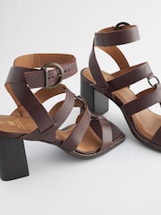 Burgundy Forever Comfort® Patent Strappy Block Sandals - Image 7 of 8