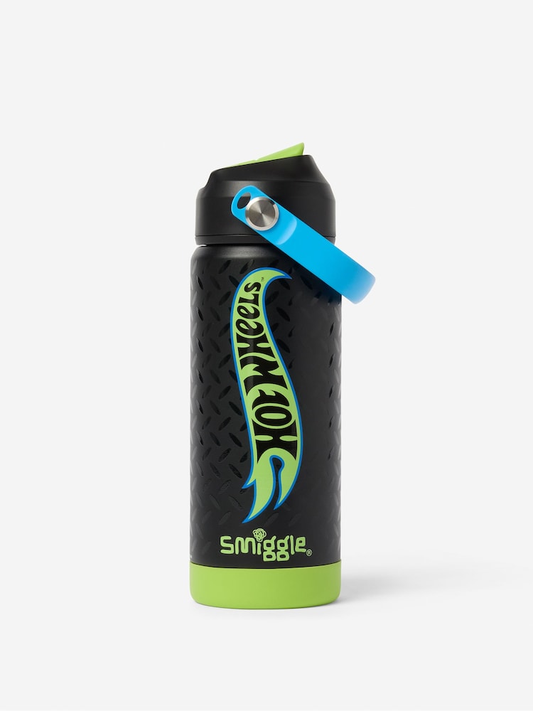 Smiggle Black Hot Wheels Squiggle Insulated Stainless Steel Drink Bottle 550Ml - Image 1 of 2 Smiggle Black Hot Wheels Squiggle Insulated Stainless Steel Drink Bottle 550Ml - Image 1 of 2