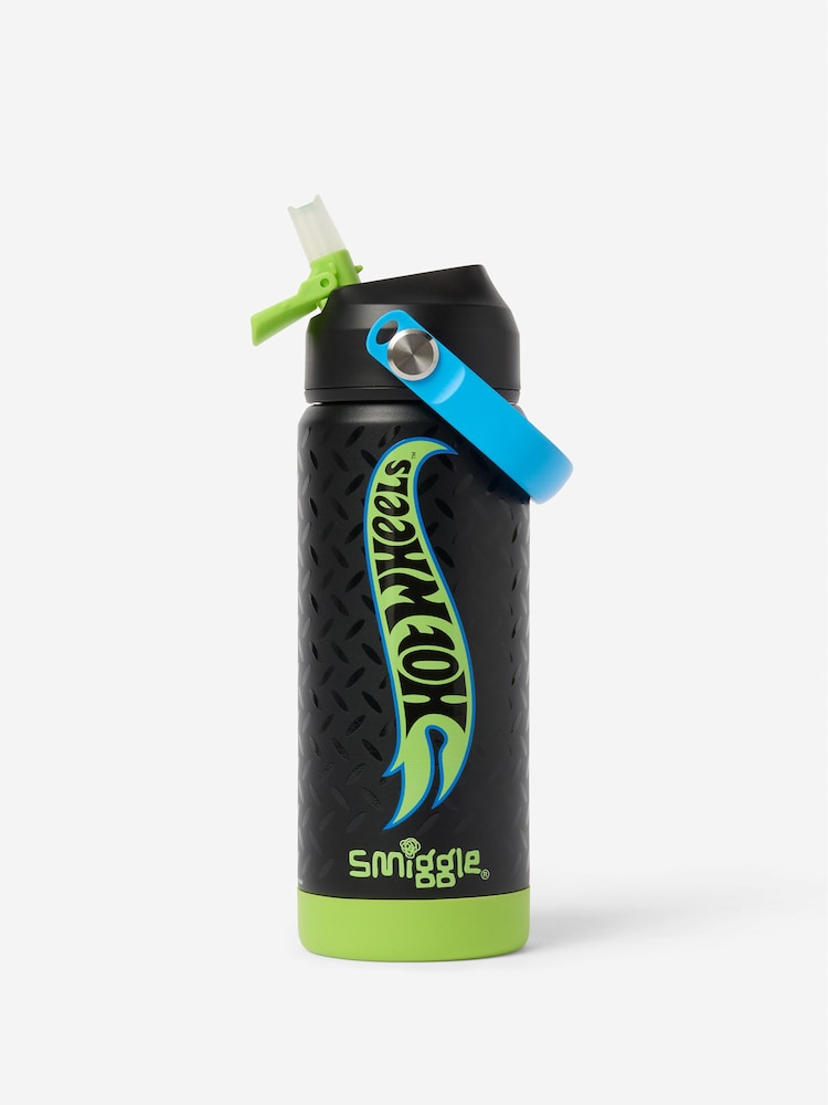 Smiggle Black Hot Wheels Squiggle Insulated Stainless Steel Drink Bottle 550Ml - Image 2 of 2 Smiggle Black Hot Wheels Squiggle Insulated Stainless Steel Drink Bottle 550Ml - Image 2 of 2