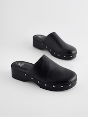 Black Forever Comfort Stud Close Toe Clog Heels - Image 6 of 11