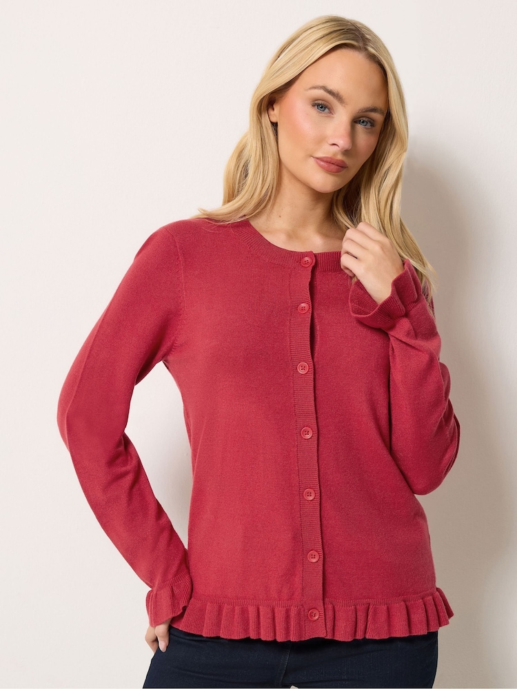 M&Co Red Frill Hem Cardigan - Image 1 of 6
