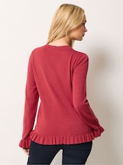 M&Co Red Frill Hem Cardigan - Image 3 of 6