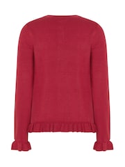 M&Co Red Frill Hem Cardigan - Image 6 of 6