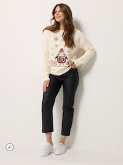 M&Co Cream Robin Christmas Embellished Jumper - Image 2 of 6
