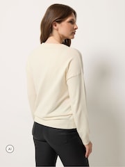 M&Co Cream Robin Christmas Embellished Jumper - Image 3 of 6