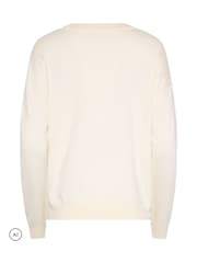 M&Co Cream Robin Christmas Embellished Jumper - Image 6 of 6