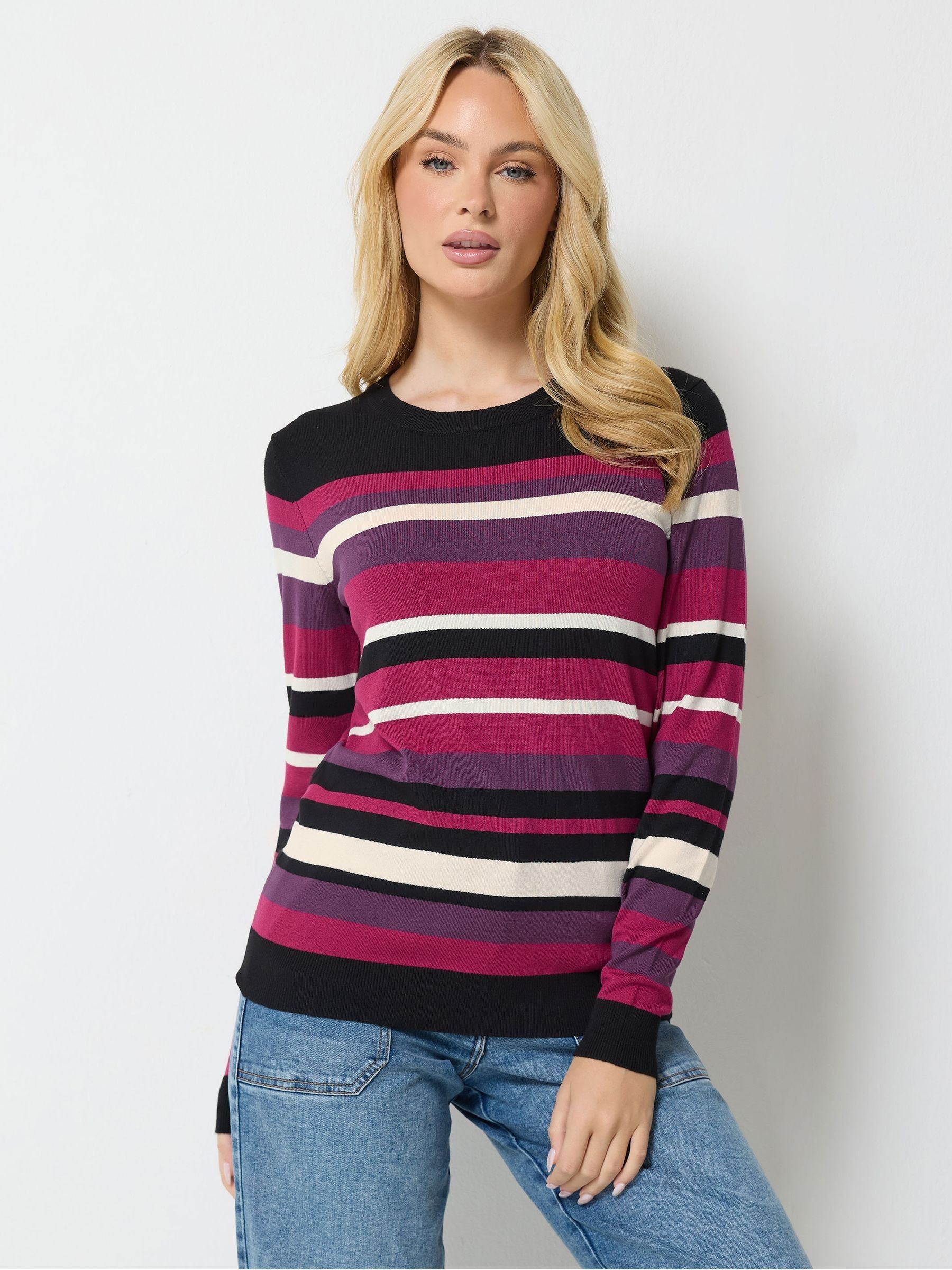 M&Co Women's Multi Stripe Long Sleeve Jumper Size 14-16 - Image 3