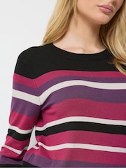 M&Co Purple Stripe Long Sleeve Jumper - Image 4 of 6