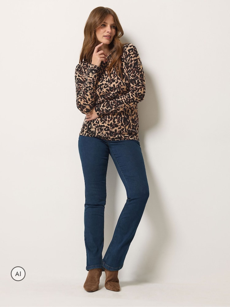 M&Co Natural Animal Printed Jumper - Image 2 of 6 M&Co Natural Animal Printed Jumper - Image 2 of 6