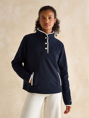 Joules Lulworth Navy Blue Funnel Neck Fleece - Image 1 of 6