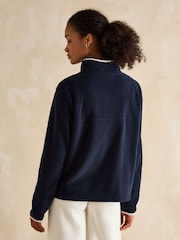 Joules Lulworth Navy Blue Funnel Neck Fleece - Image 2 of 6