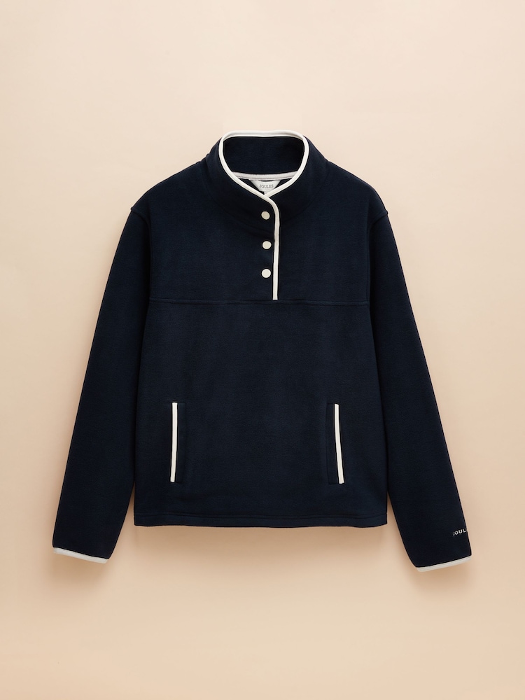 Joules Lulworth Navy Blue Funnel Neck Fleece - Image 6 of 6