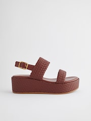 Tan Brown Forever Comfort® Weave Flatform Sandals - Image 2 of 6