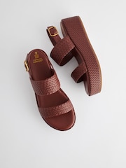 Tan Brown Forever Comfort® Weave Flatform Sandals - Image 3 of 6