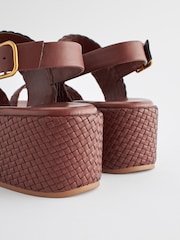 Tan Brown Forever Comfort® Weave Flatform Sandals - Image 5 of 6