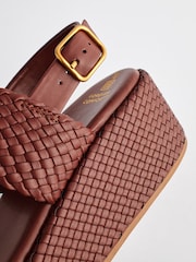 Tan Brown Forever Comfort® Weave Flatform Sandals - Image 6 of 6