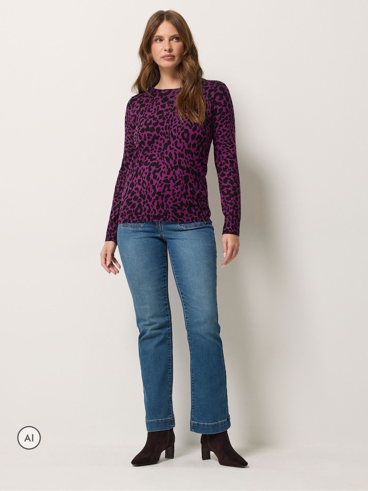 M&Co Purple Animal Printed Jumper - Image 2 of 6 M&Co Purple Animal Printed Jumper - Image 2 of 6