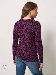 M&Co Purple Animal Printed Jumper - Image 3 of 6