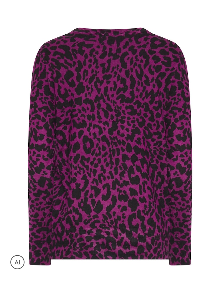 M&Co Purple Animal Printed Jumper - Image 6 of 6 M&Co Purple Animal Printed Jumper - Image 6 of 6