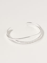 Oliver Bonas Silver Tone Brass Vinita Twisted Cuff Bangle - Image 1 of 4
