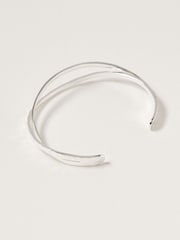 Oliver Bonas Silver Tone Brass Vinita Twisted Cuff Bangle - Image 2 of 4