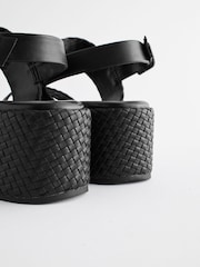 Black Forever Comfort® Weave Flatform Sandals - Image 5 of 6