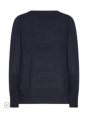 M&Co Blue 4 Tree Christmas Embellished Jumper - Image 6 of 6