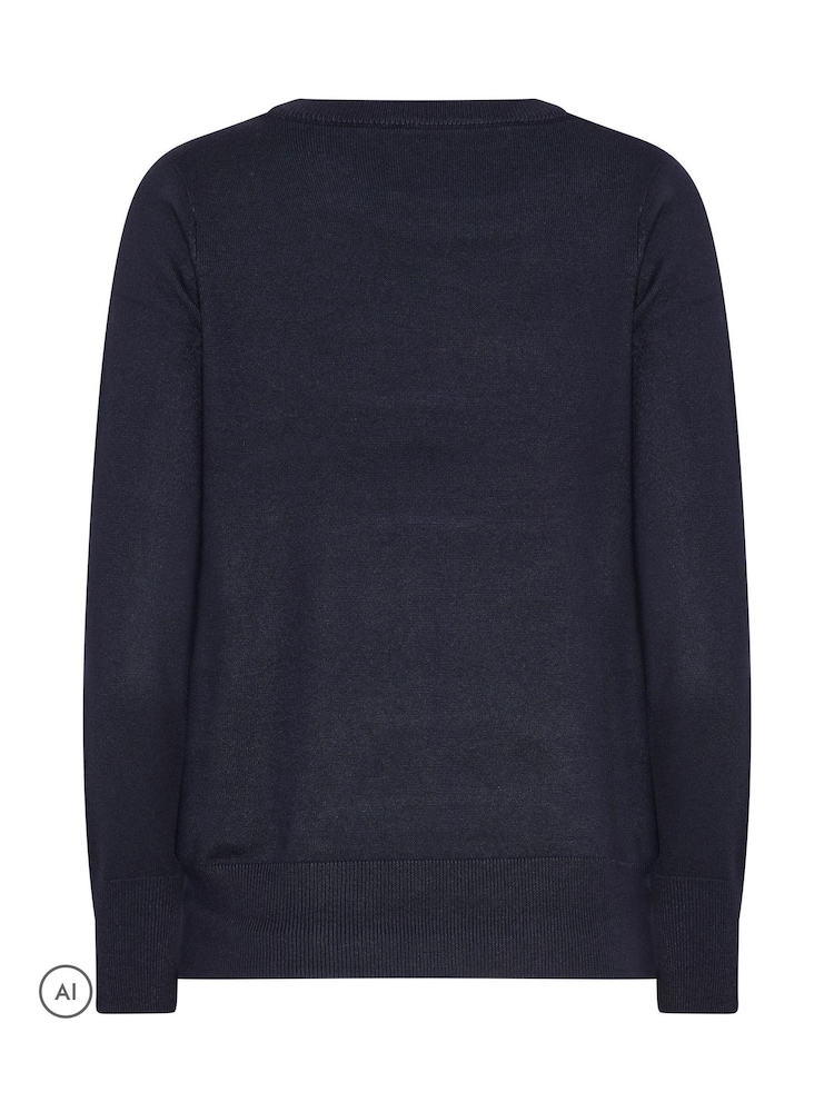 M&Co Blue 4 Tree Christmas Embellished Jumper - Image 6 of 6 M&Co Blue 4 Tree Christmas Embellished Jumper - Image 6 of 6