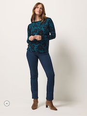 M&Co Blue Floral Printed Jumper - Image 2 of 6