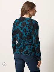 M&Co Blue Floral Printed Jumper - Image 3 of 6