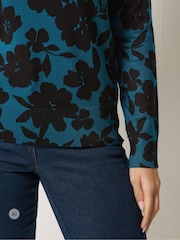 M&Co Blue Floral Printed Jumper - Image 4 of 6