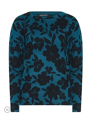 M&Co Blue Floral Printed Jumper - Image 5 of 6
